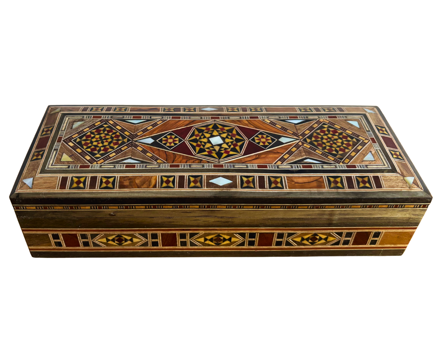 Boîte Damasquinée pour Bijoux, Stylos et Chapelet – Fait Main avec Nacre