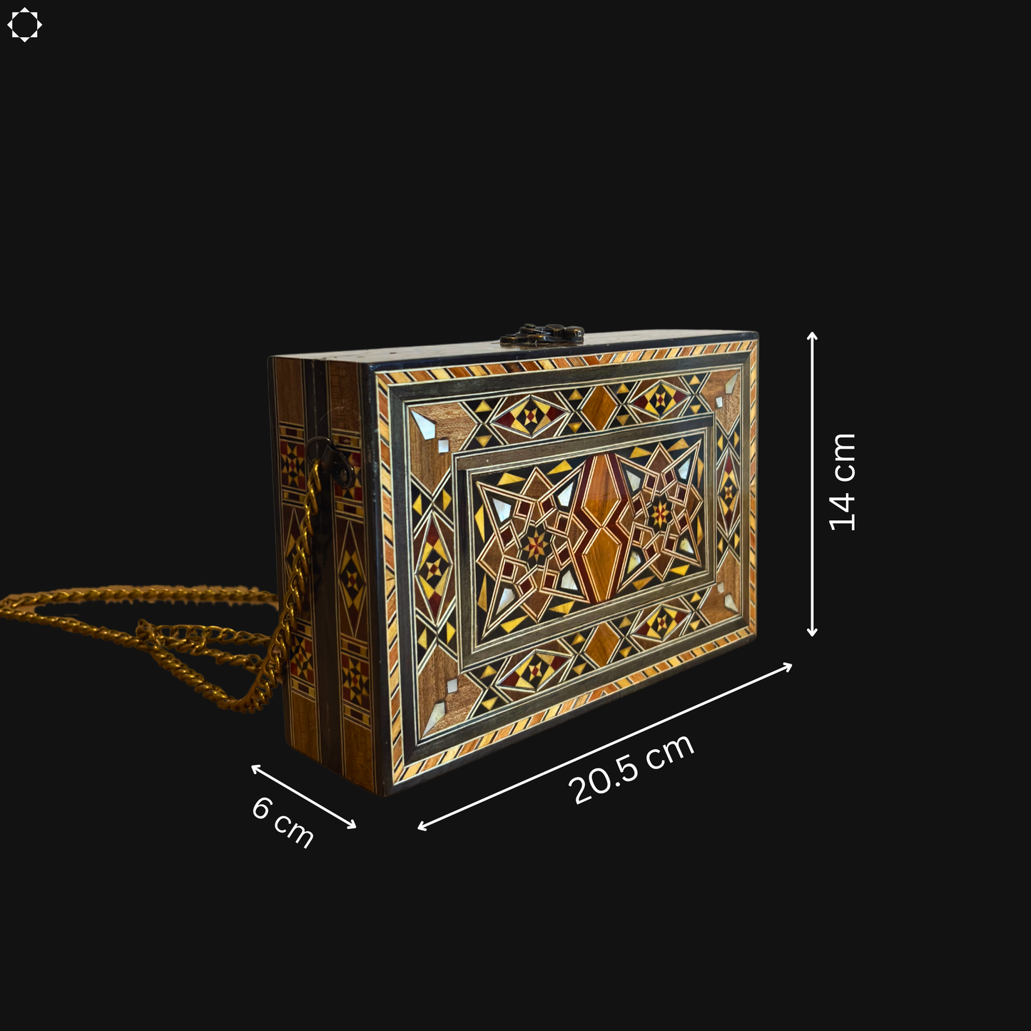 Damascene Mosaic Handbag with Mother of Pearl Inlay – Handcrafted Oriental Elegance