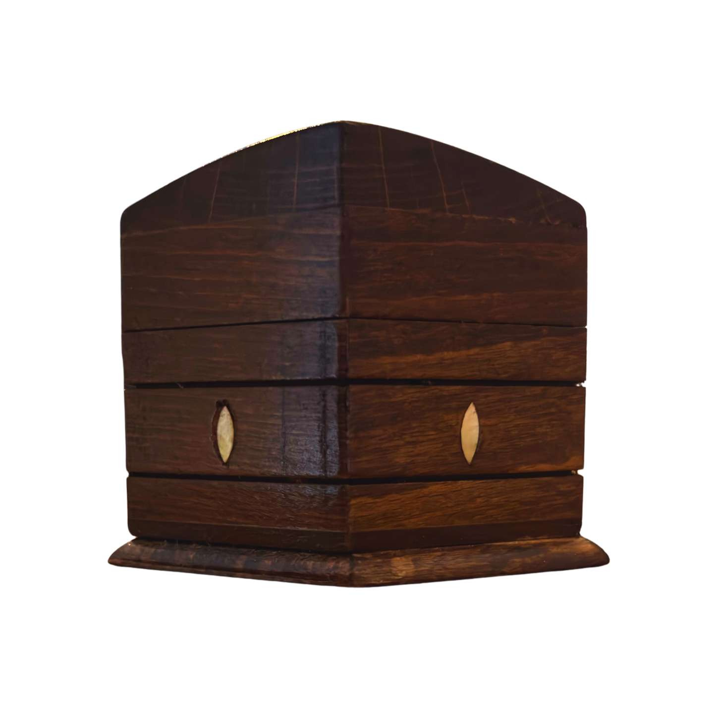 Handgeschnitzte Buchenholzbox – Perlmutt & Samtfutter im Zeitlosen Orientalischen Design