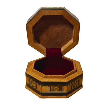 Handcrafted Mosaic Box – Traditional Damascus Art & Velvet Interior