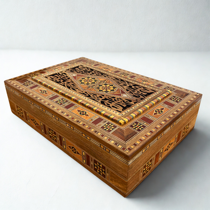 Damascene Mosaic Jewelry & Keepsake Box – Handcrafted Elegance