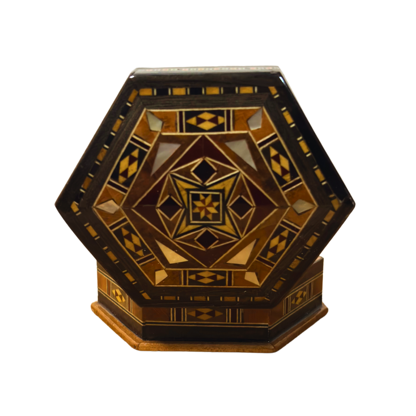Boîte en Mosaïque Artisanale de Damas – Art Traditionnel & Velours