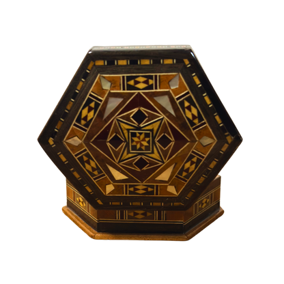 Boîte en Mosaïque Artisanale de Damas – Art Traditionnel & Velours