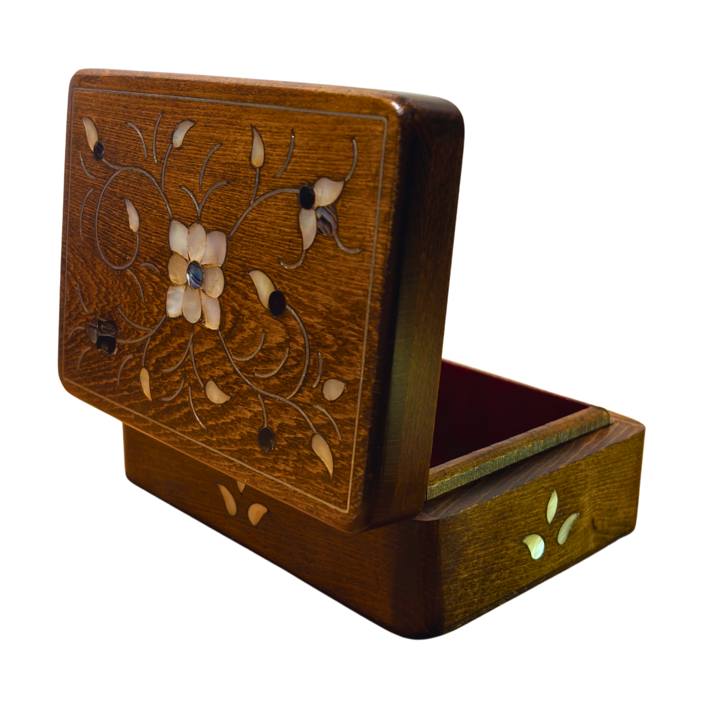 Handcrafted Damascene Luxury Box – Mother of Pearl & Velvet Elegance