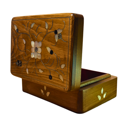 Handcrafted Damascene Luxury Box – Mother of Pearl & Velvet Elegance