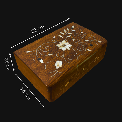 Handcrafted Damascene Luxury Box – Mother of Pearl & Velvet Elegance