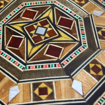 Handcrafted Mosaic Box – Traditional Damascus Art & Velvet Interior