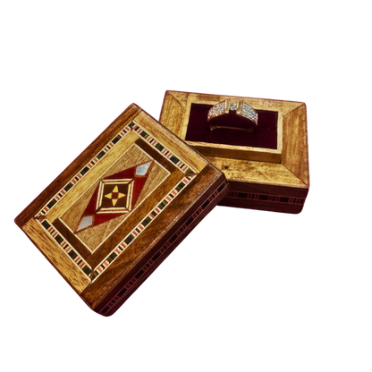 Boîte à Bague en Mosaïque Artisanale de Damas – Art & Velours