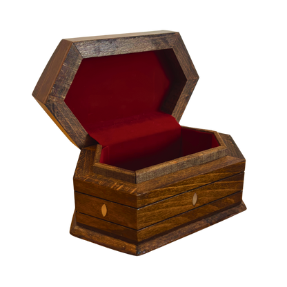 Handgeschnitzte Buchenholzbox – Perlmutt & Samtfutter im Zeitlosen Orientalischen Design