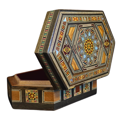 Refined Damascene Mosaic Box – Mother of Pearl & Velvet
