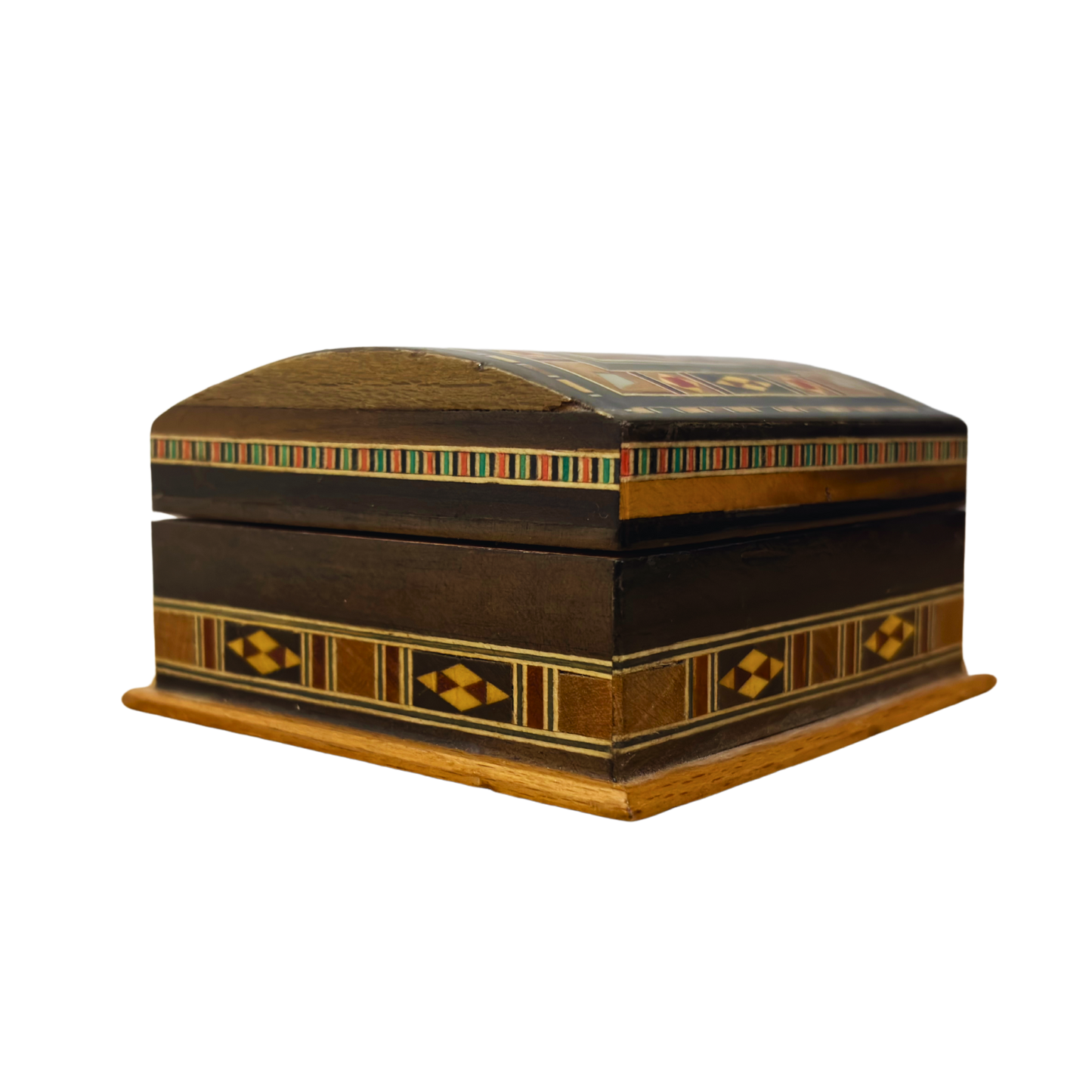 Boîte en Mosaïque Artisanale de Damas – Art Traditionnel & Velours