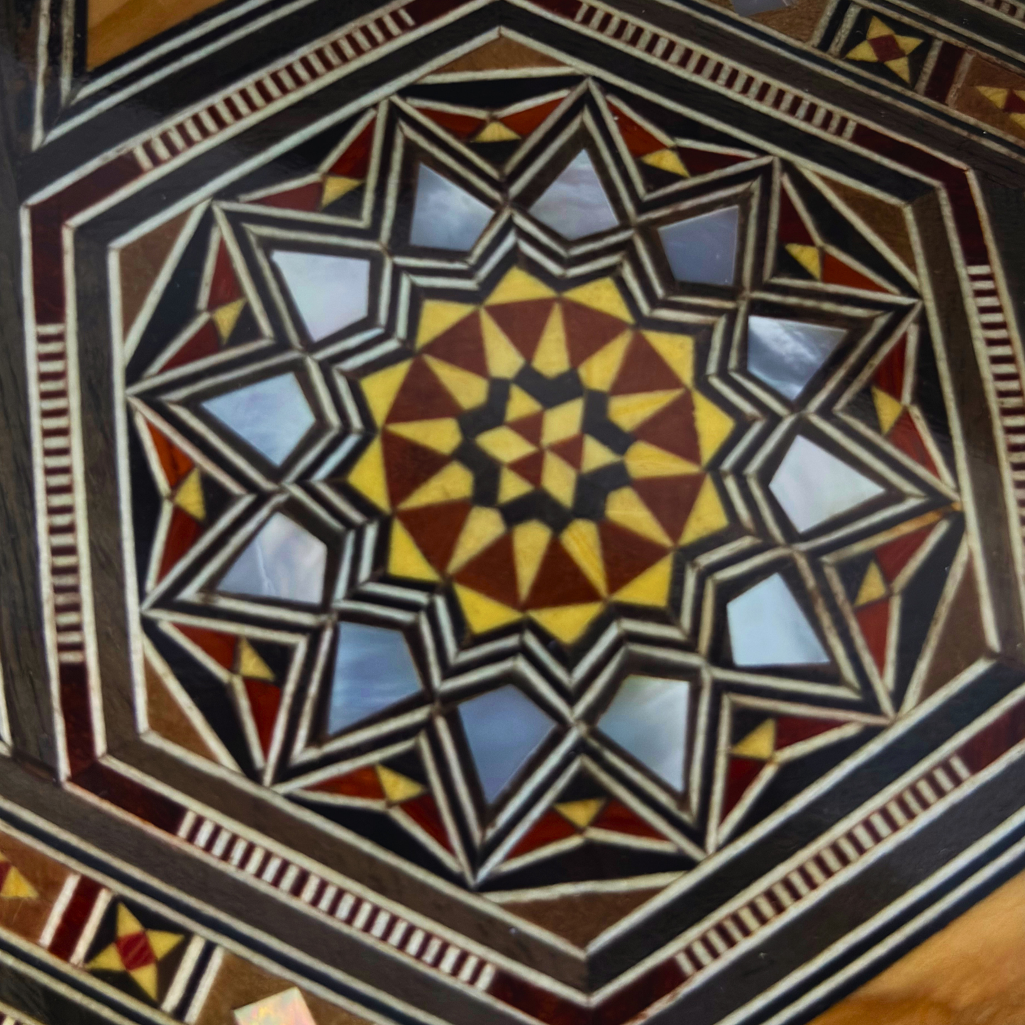 Artisan Damascene Mosaic Box – Mother of Pearl & Velvet
