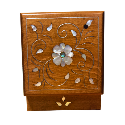Handcrafted Damascene Luxury Box – Mother of Pearl & Velvet Elegance