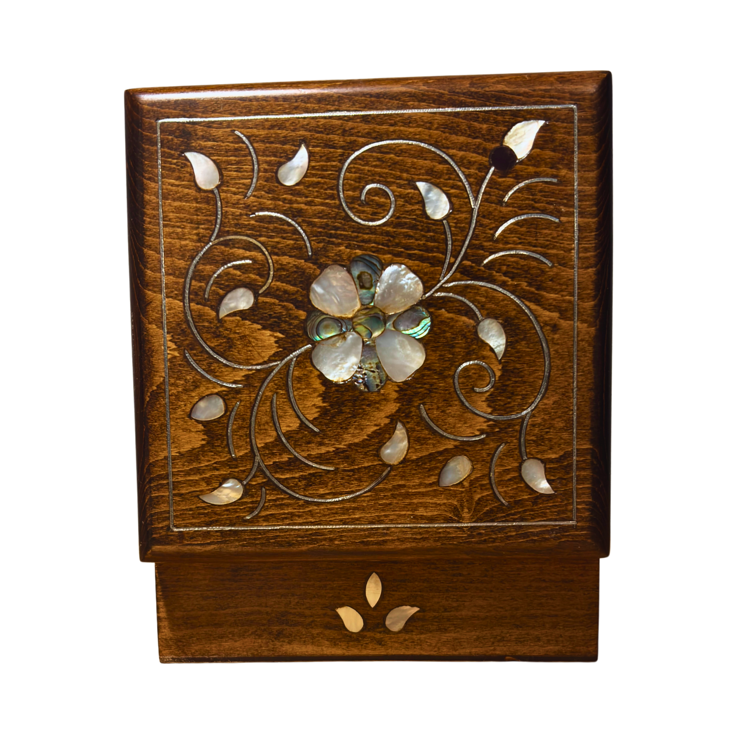 Handcrafted Damascene Luxury Box – Mother of Pearl & Velvet Elegance