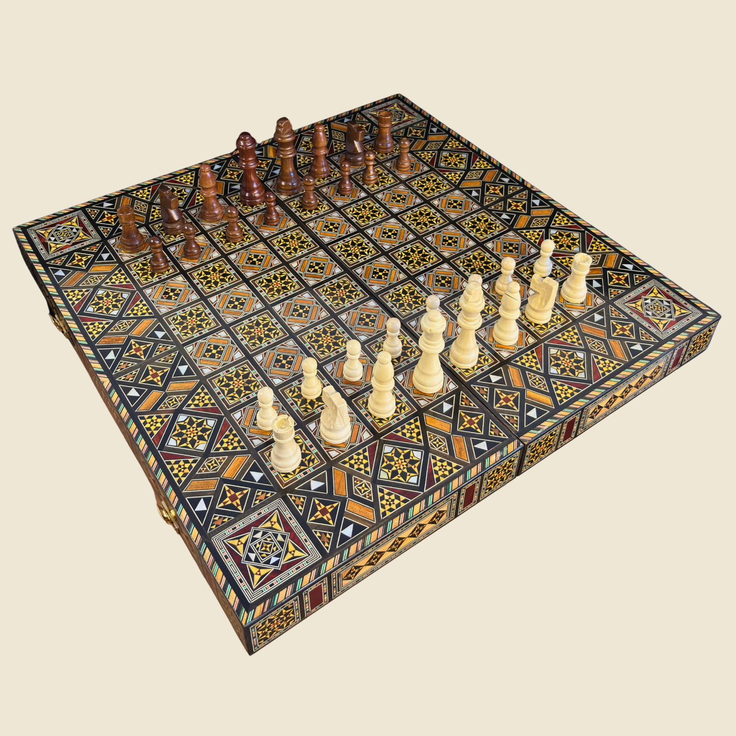 Set di Scacchi e Backgammon di Lusso – Arte Damascena e Madreperla