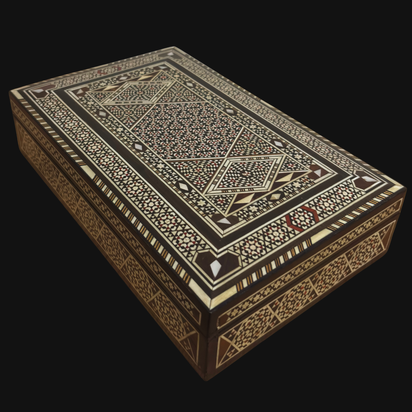 Vintage 1970 Damascene Jewelry Box – Handmade Wooden Treasure