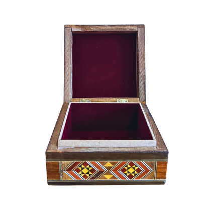 Damascene Mosaic Jewelry Box – Handmade with Mother of Pearl Inlay