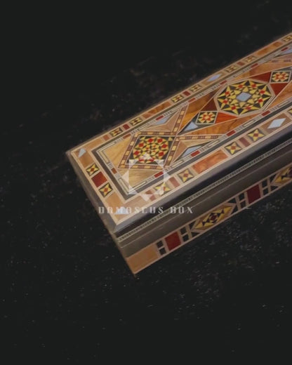 Damaszener Schmuck-, Stift- & Rosenkranzbox – Handgefertigt mit Perlmutt